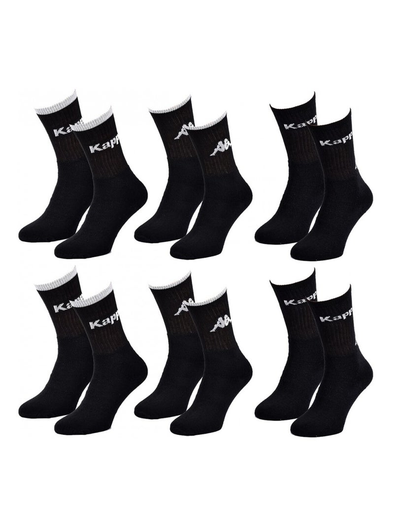 Meias Homem CREW KAPPA - Pack de 6 Preto Cinza - Kiabi