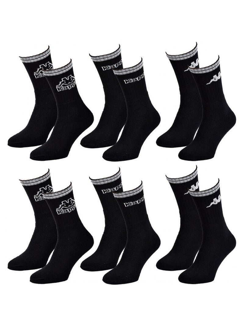Meias Homem CREW KAPPA - Pack de 6 Preto - Kiabi