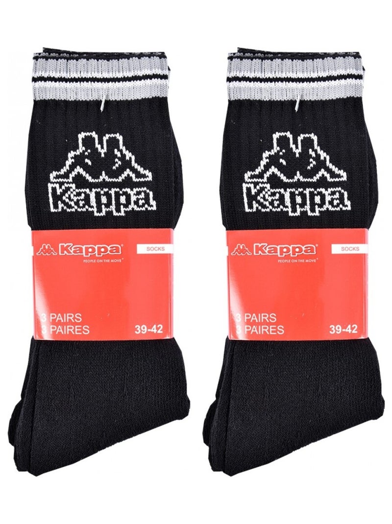 Meias Homem CREW KAPPA - Pack de 6 Preto - Kiabi