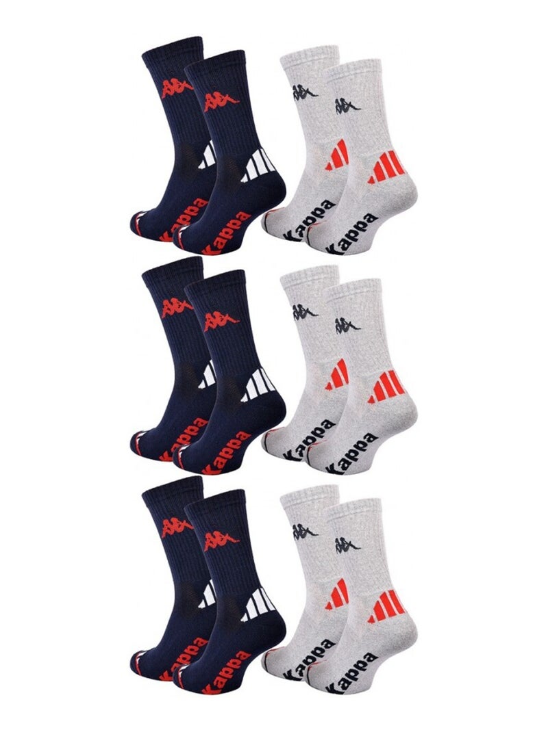 Meias Homem KAPPA CREW SPORT - Pack de 6 Azul-cinza - Kiabi
