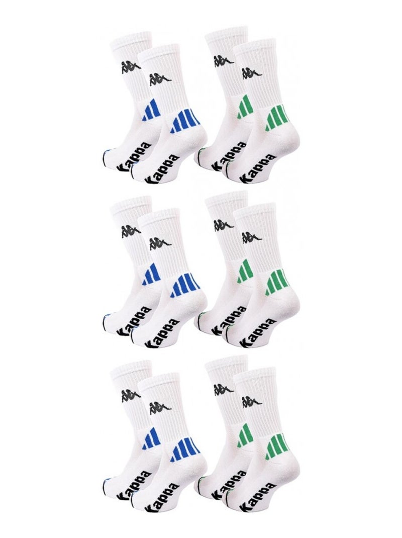 Meias Homem KAPPA CREW SPORT - Pack de 6 Branco - Kiabi