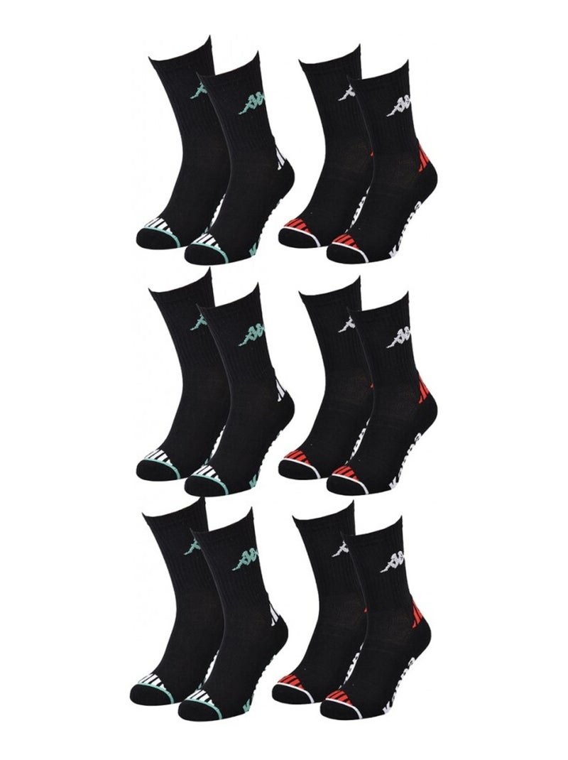 Meias Homem KAPPA CREW SPORT - Pack de 6 Preto - Kiabi