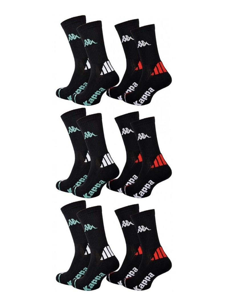 Meias Homem KAPPA CREW SPORT - Pack de 6 Preto - Kiabi