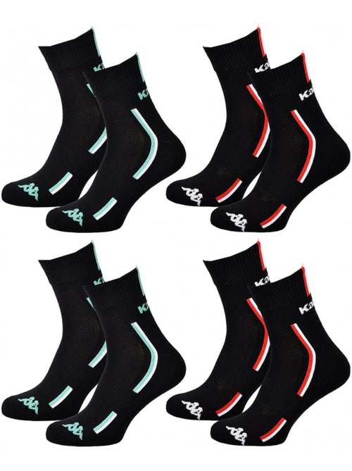 Meias Homem KAPPA QUARTER SPORT - Pack de 4 - Kiabi Meias Homem KAPPA QUARTER SPORT - Pack de 4 - Kiabi