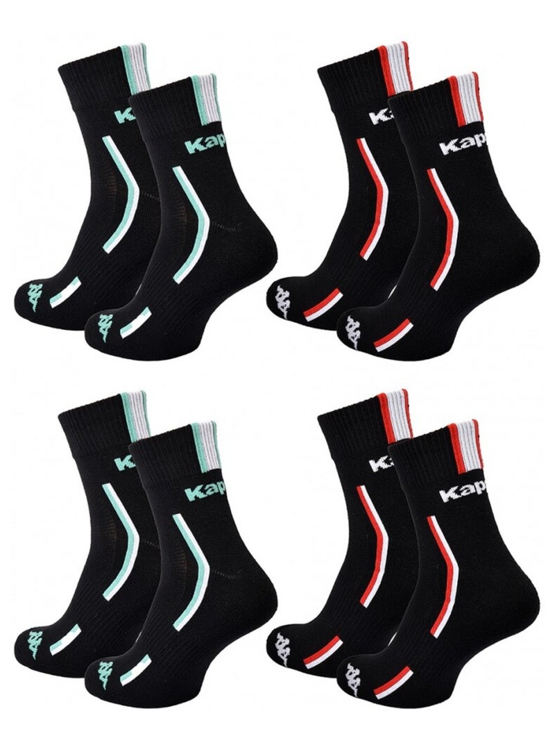 Meias Homem KAPPA QUARTER SPORT - Pack de 4 Preto - Kiabi