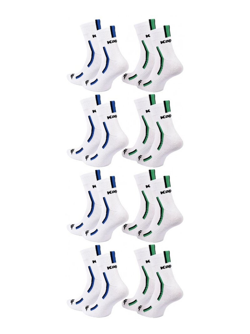 Meias Homem KAPPA QUARTER SPORT - Pack de 8 Branco - Kiabi