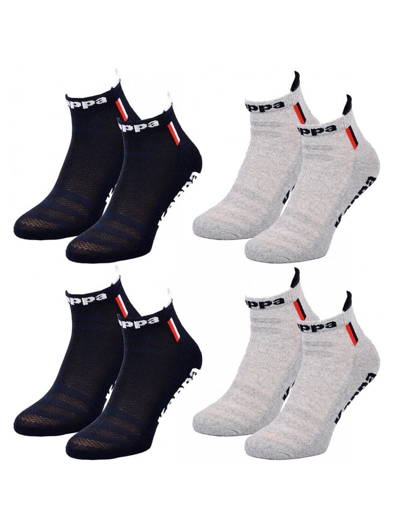 Meias Homem KAPPA SNEAKER SPORT - Pack de 4 Azul-cinza - Kiabi