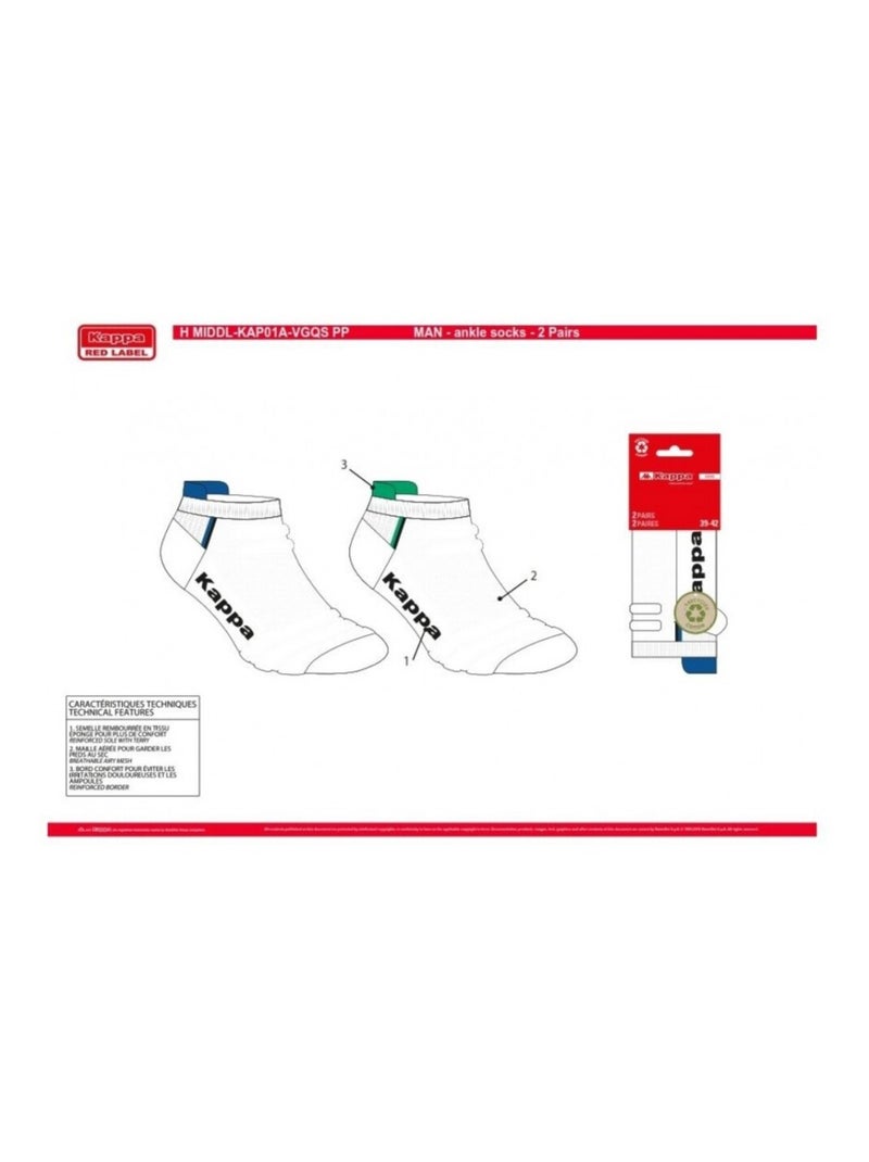Meias Homem KAPPA SNEAKER SPORT - Pack de 4 Branco - Kiabi