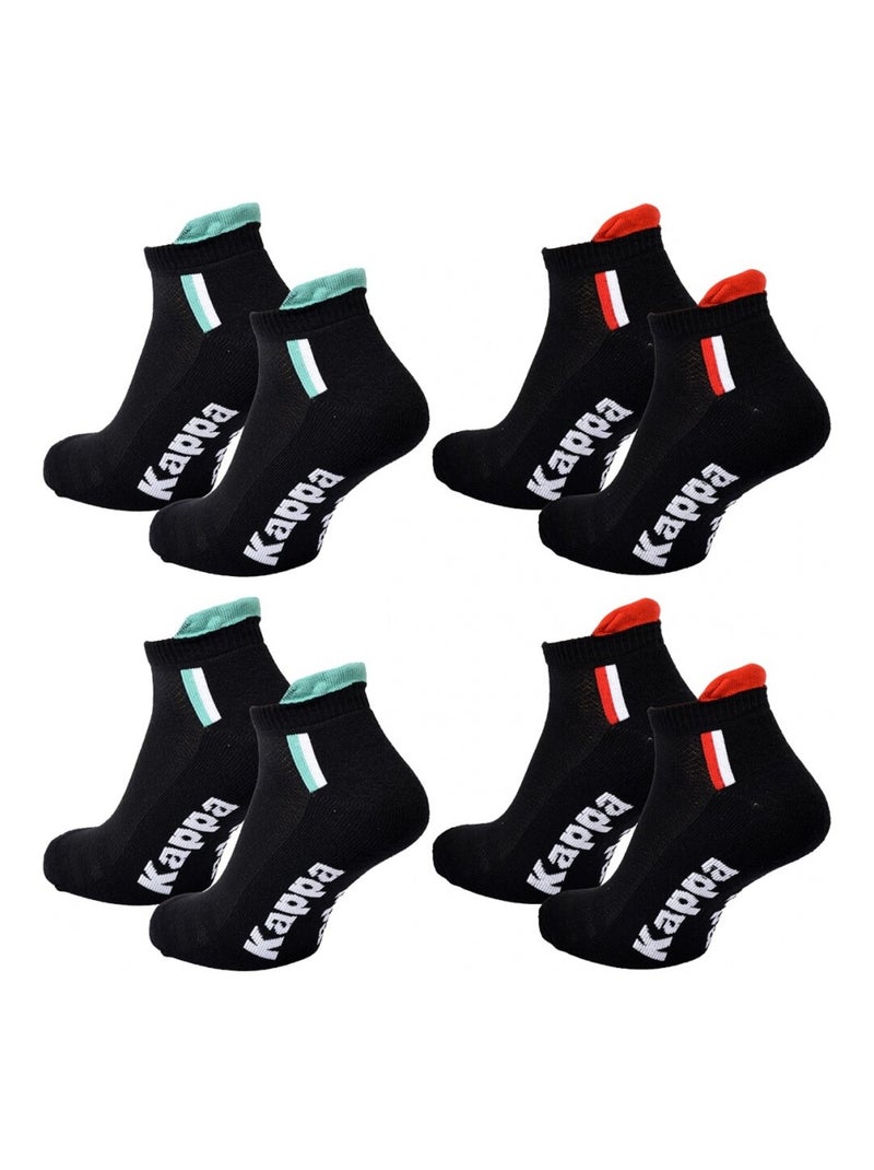 Meias Homem KAPPA SNEAKER SPORT - Pack de 4 Preto - Kiabi