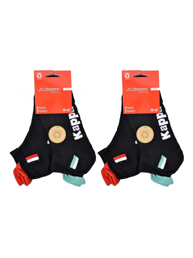 Meias Homem KAPPA SNEAKER SPORT - Pack de 4 Preto - Kiabi