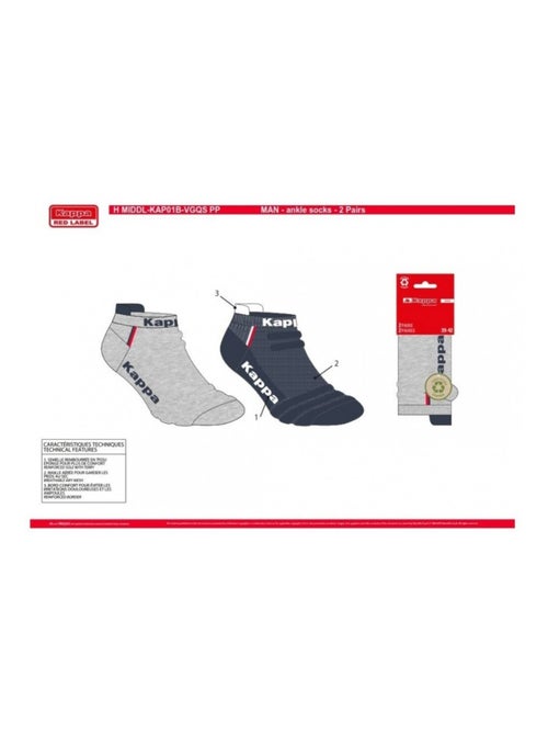 Meias Homem KAPPA SNEAKER SPORT - Pack de 8 - Kiabi Meias Homem KAPPA SNEAKER SPORT - Pack de 8 - Kiabi