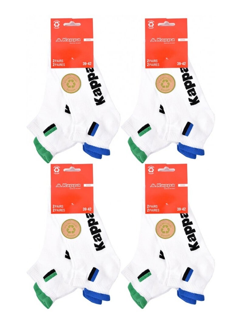 Meias Homem KAPPA SNEAKER SPORT - Pack de 8 Branco - Kiabi