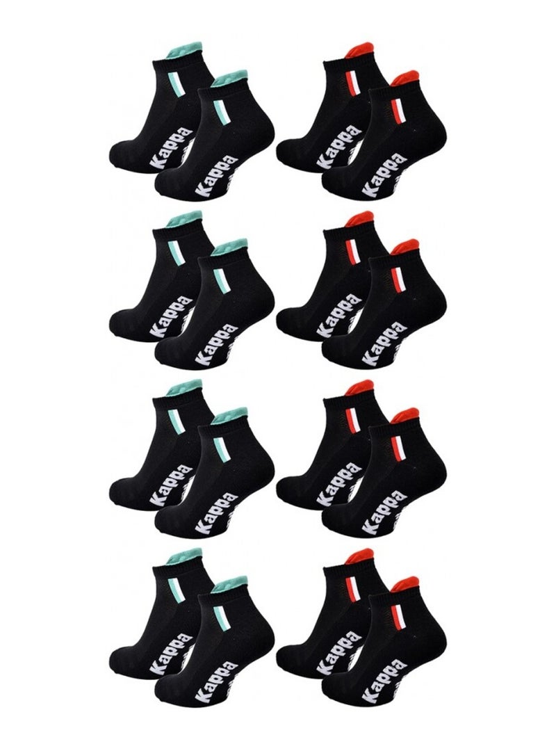 Meias Homem KAPPA SNEAKER SPORT - Pack de 8 Preto - Kiabi