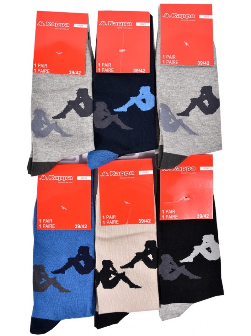 Meias Homem Kappa Sport, Urbano, Conforto em Algodão - Pack de 6 Multicolorido - Kiabi