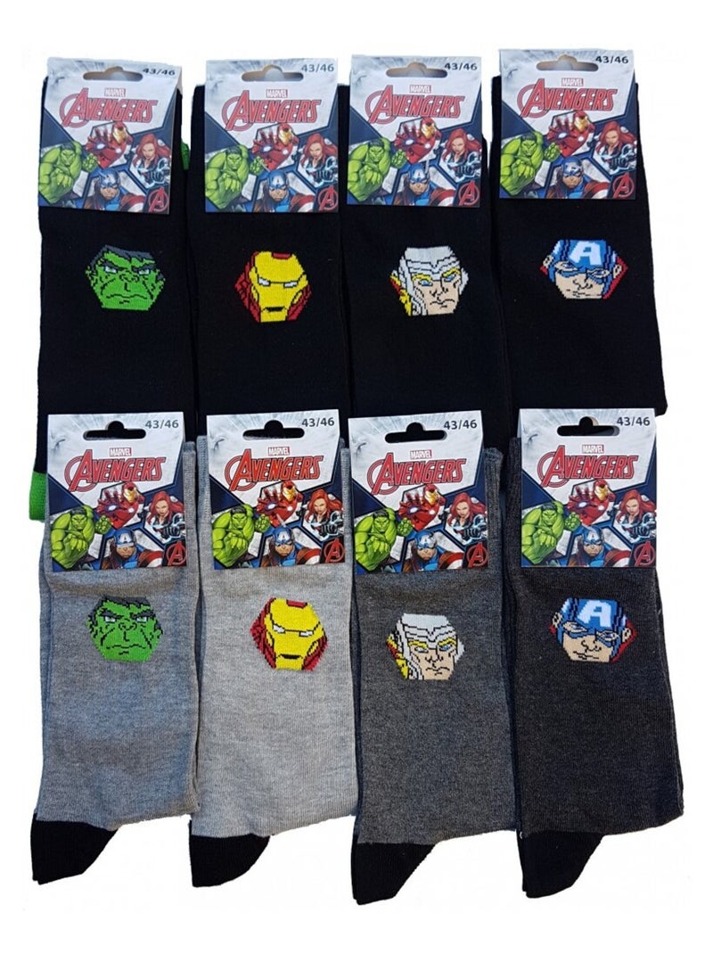 Meias Homem Licença PACK DE 12 Pares Avengers Preto Multicolorido Preto - Kiabi