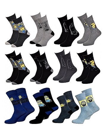 Meias Homem Licença PACK DE 12 PARES MINIONS