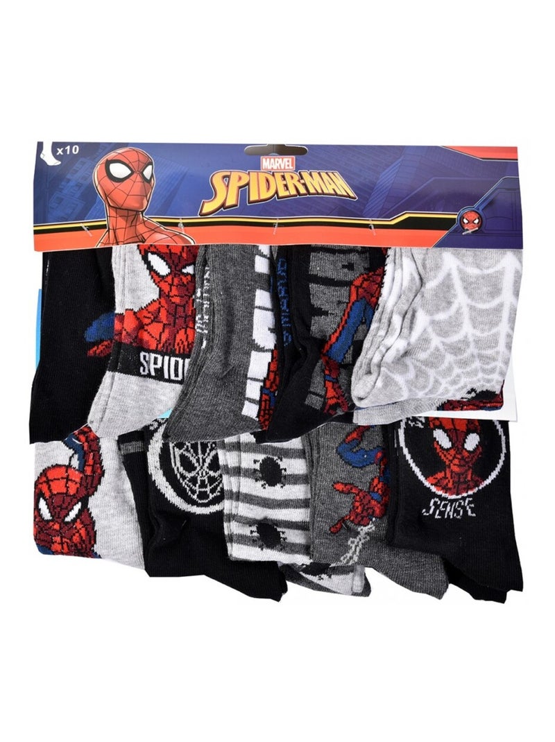 Meias Homem Licença PACK DE 12 Pares Spiderman Preto Multicolorido Preto - Kiabi