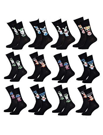 Meias Homem Licence PACK DE 12 pares Coelhos Cretinos