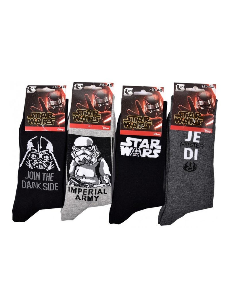 Meias HOMEM Licence PACK DE 12 pares Star Wars Preto Multicolorido Cinza - Kiabi
