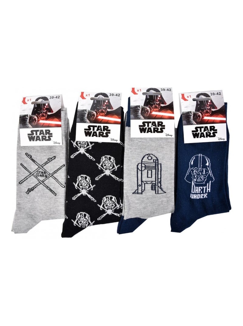 Meias HOMEM Licence PACK DE 12 pares Star Wars Preto Multicolorido Cinza - Kiabi