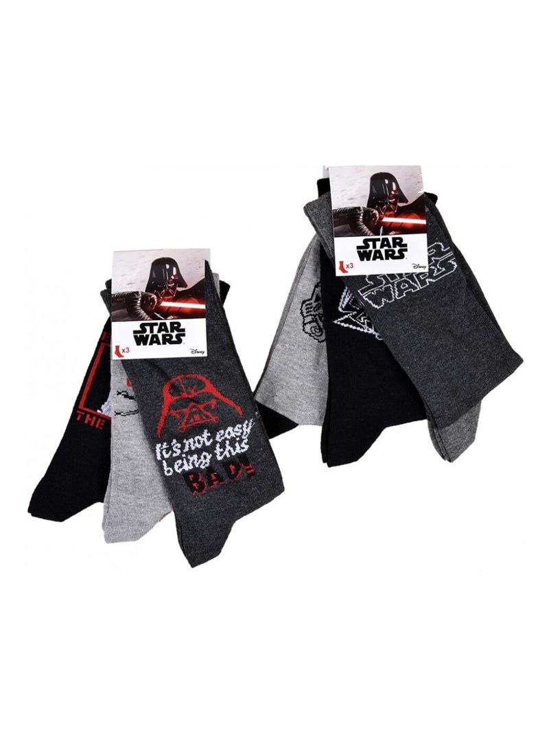 Meias HOMEM Licence PACK DE 12 pares Star Wars Preto Multicolorido Cinza - Kiabi