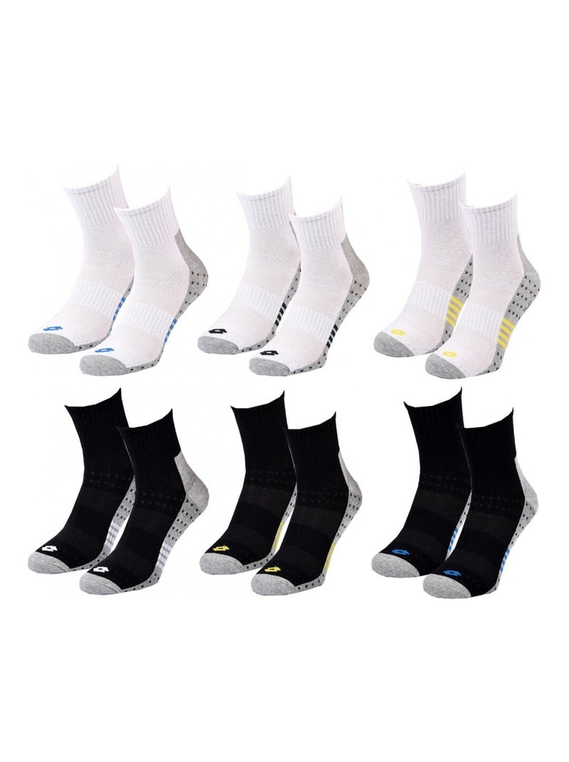 Meias Homem LOTTO - Pack de 6 Branco Multicolor Preto - Kiabi