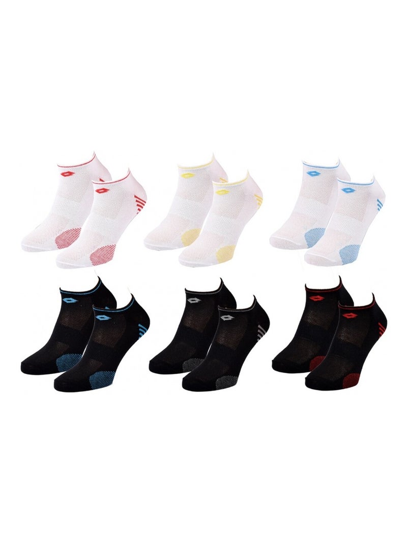 Meias Homem LOTTO - Pack de 6 Branco Multicolor Preto - Kiabi