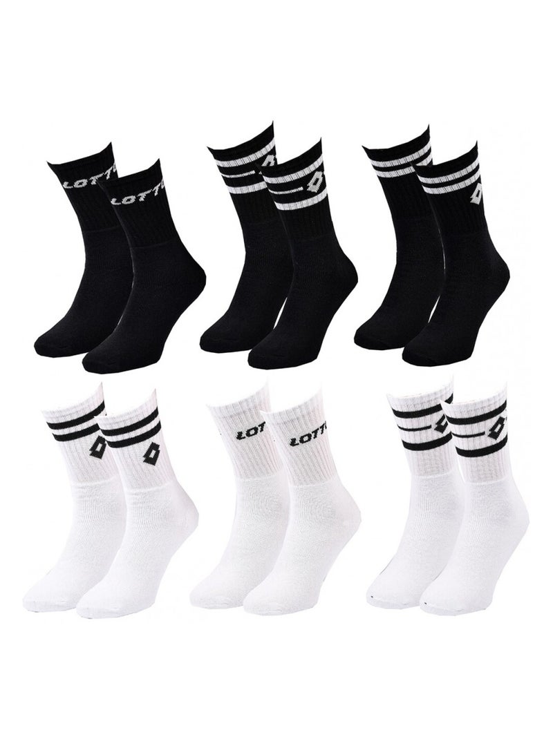 Meias Homem LOTTO - Pack de 6 Preto Branco - Kiabi