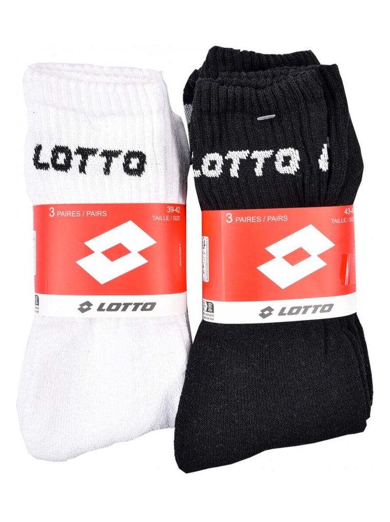 Meias Homem LOTTO - Pack de 6 Preto Branco - Kiabi