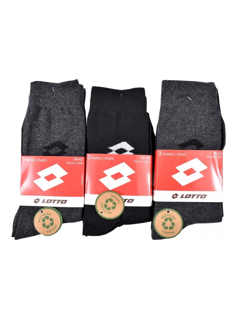 Meias homem lotto - pack de 9 Preto Cinza-antracite Azul - Kiabi
