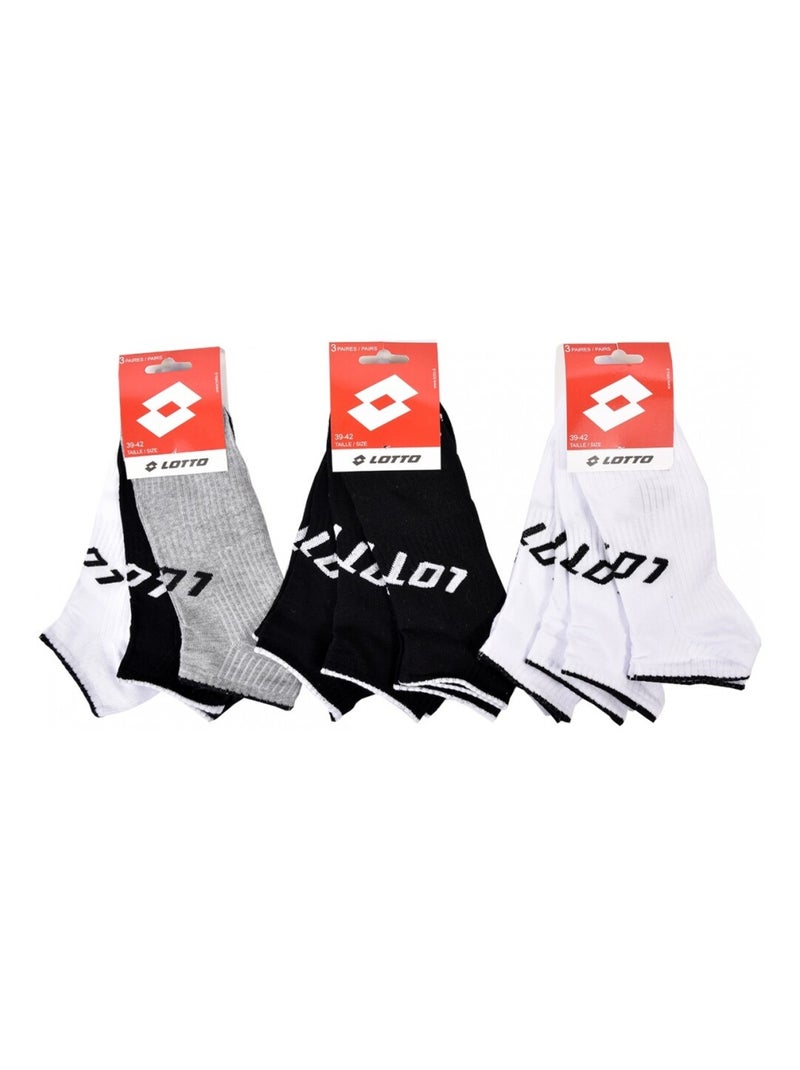 Meias homem lotto - pack de 9 Preto Cinza-antracite Branco - Kiabi