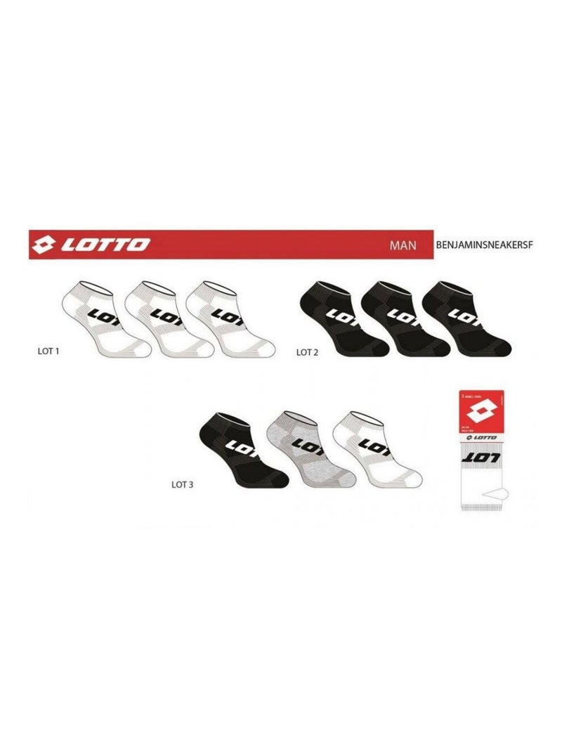 Meias homem lotto - pack de 9 Preto Cinza-antracite Branco - Kiabi