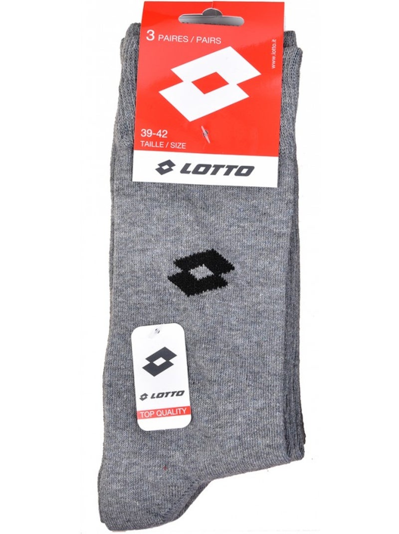 Meias Homem LOTTO Desporto, Urbano, Conforto Algodão - Pack de 3 Cinza - Kiabi