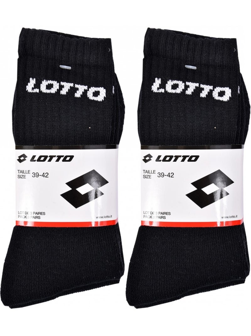 Meias Homem LOTTO TENNIS - Pack de 6 Preto - Kiabi