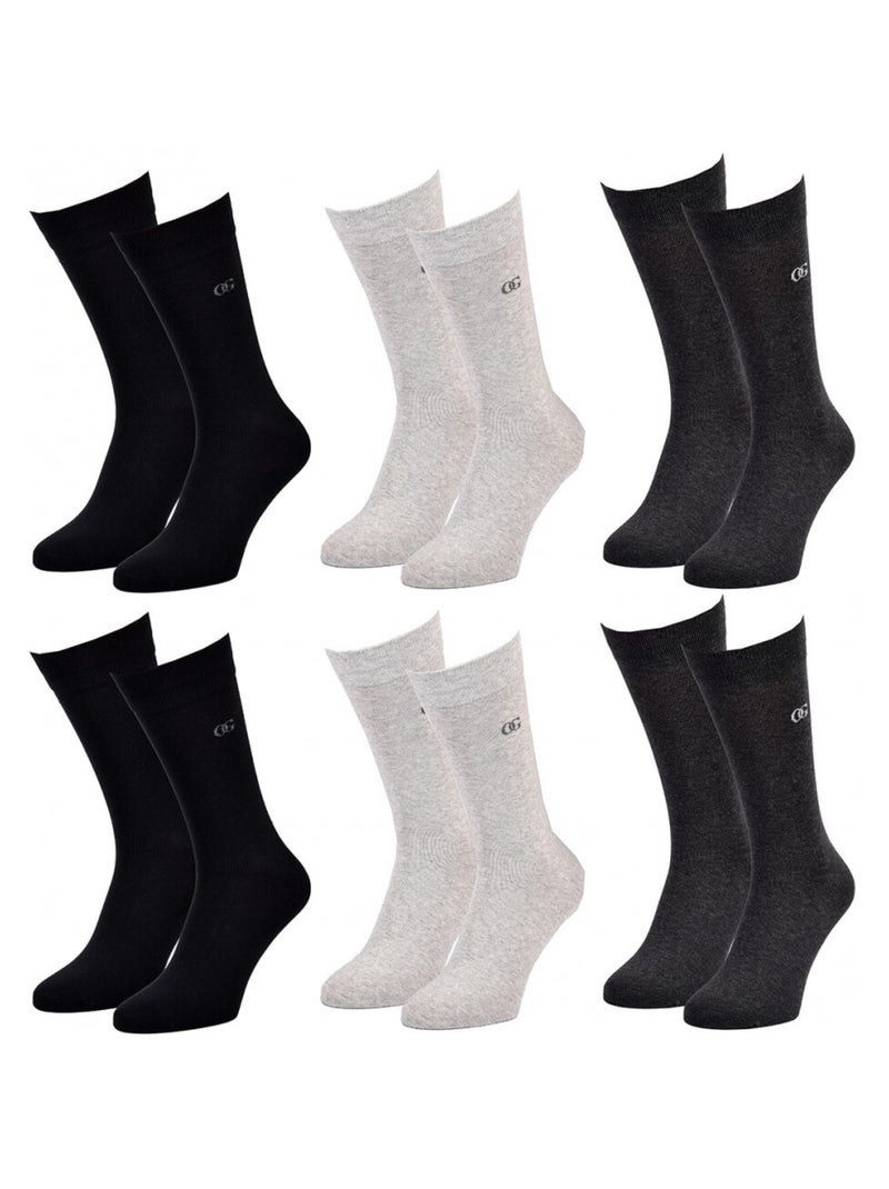 Meias Homem OLIVER GRANT - Pack de 6 Preto Cinza-antracite - Kiabi