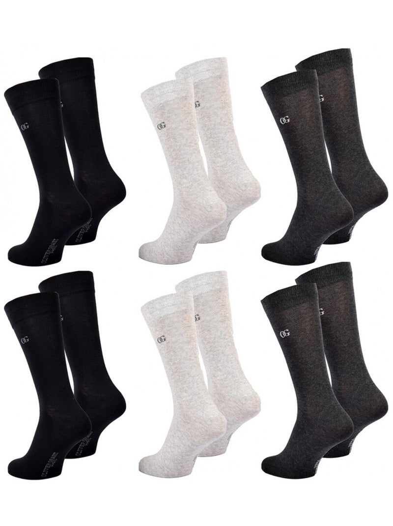 Meias Homem OLIVER GRANT - Pack de 6 Preto Cinza-antracite - Kiabi