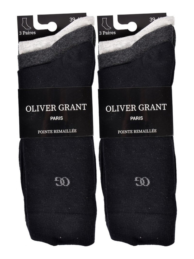 Meias Homem OLIVER GRANT - Pack de 6 Preto Cinza-antracite - Kiabi