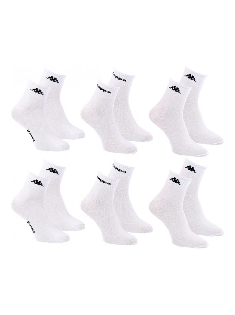 Meias Homem QUARTER KAPPA - Pack de 6 Branco - Kiabi