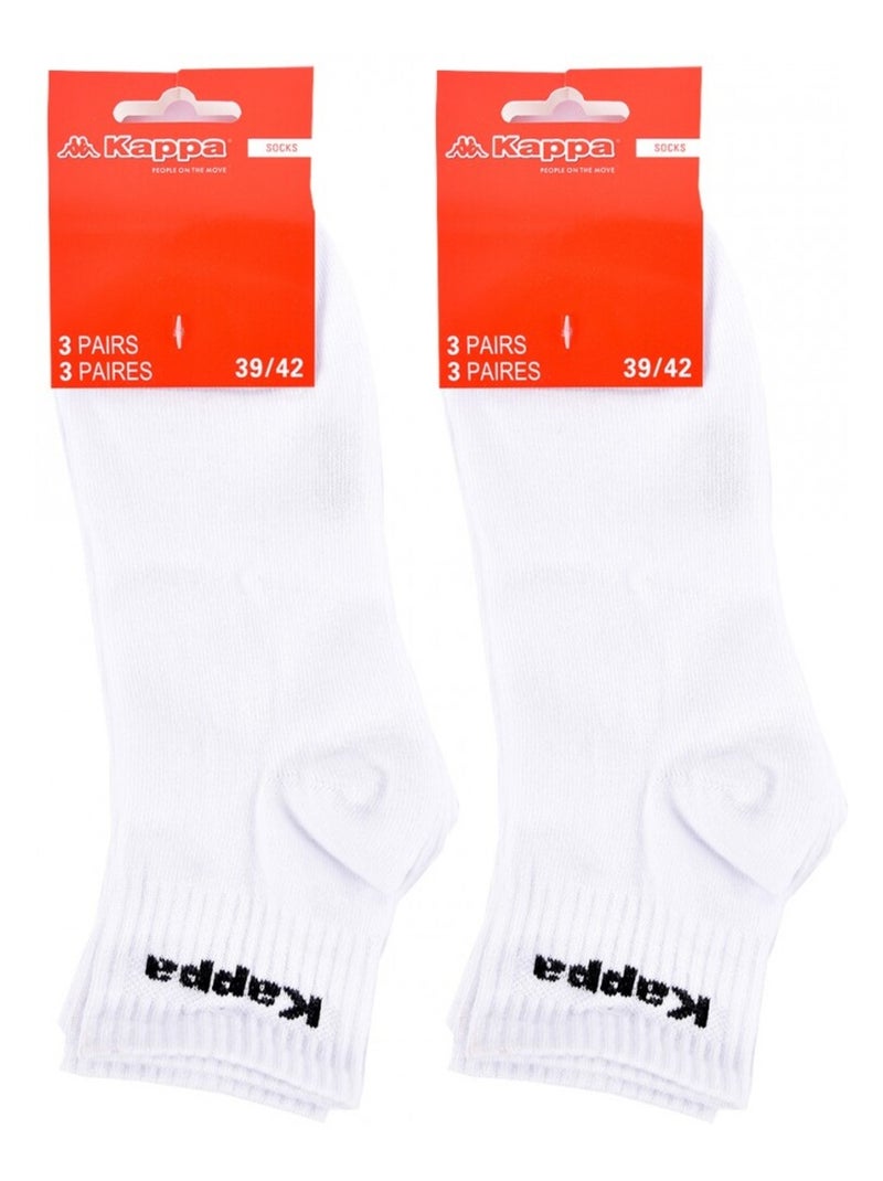Meias Homem QUARTER KAPPA - Pack de 6 Branco - Kiabi