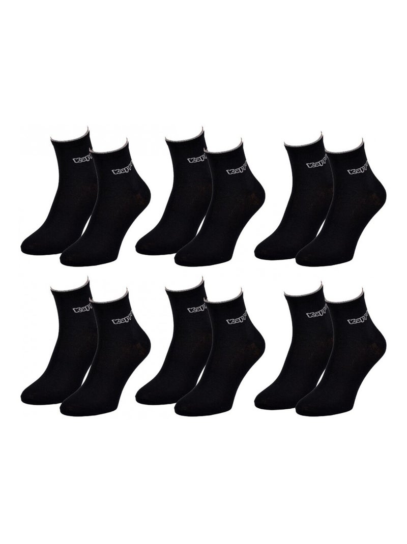 Meias Homem QUARTER KAPPA - Pack de 6 Preto - Kiabi