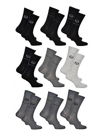 Meias Homem Sergio Tacchini Desporto, Urbano, Conforto Algodão - Pack de 9