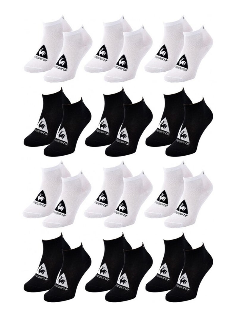 Meias homem sneaker le coq sportif - pack de 12 Branco Preto - Kiabi