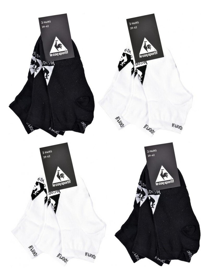 Meias homem sneaker le coq sportif - pack de 12 Branco Preto - Kiabi