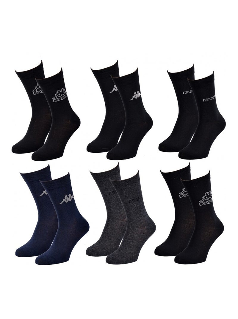 Meias Homem VILLE KAPPA - Pack de 6 Preto Cinza-antracite Azul - Kiabi