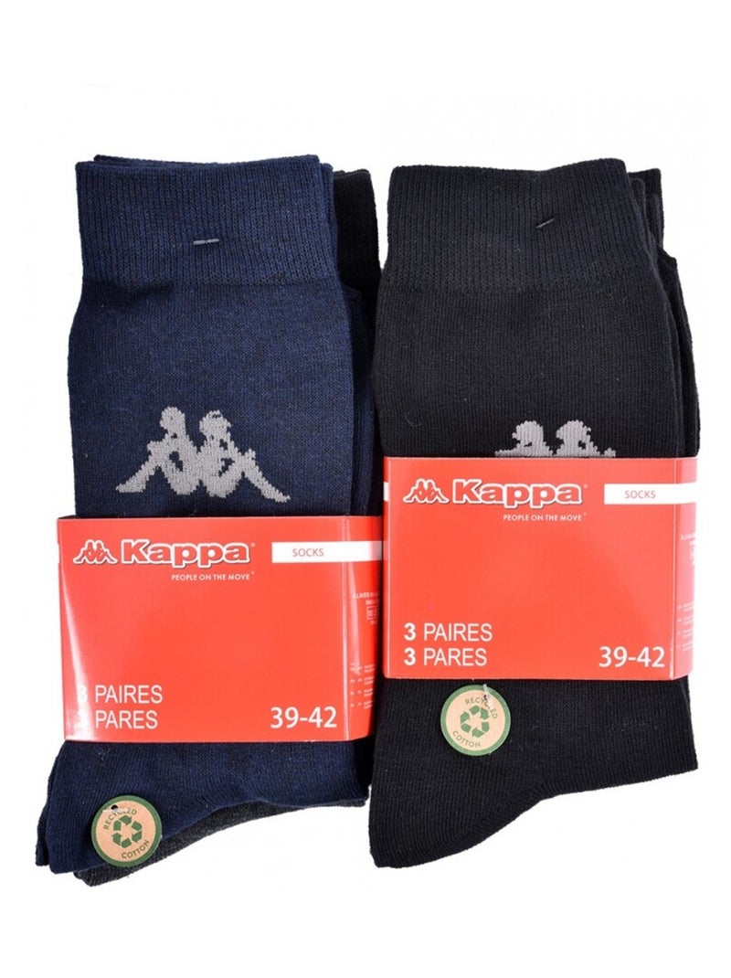 Meias Homem VILLE KAPPA - Pack de 6 Preto Cinza-antracite Azul - Kiabi