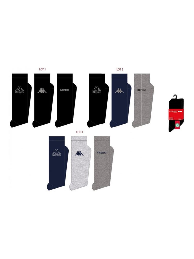 Meias Homem VILLE KAPPA - Pack de 9 Preto Multicolorido Cinza - Kiabi