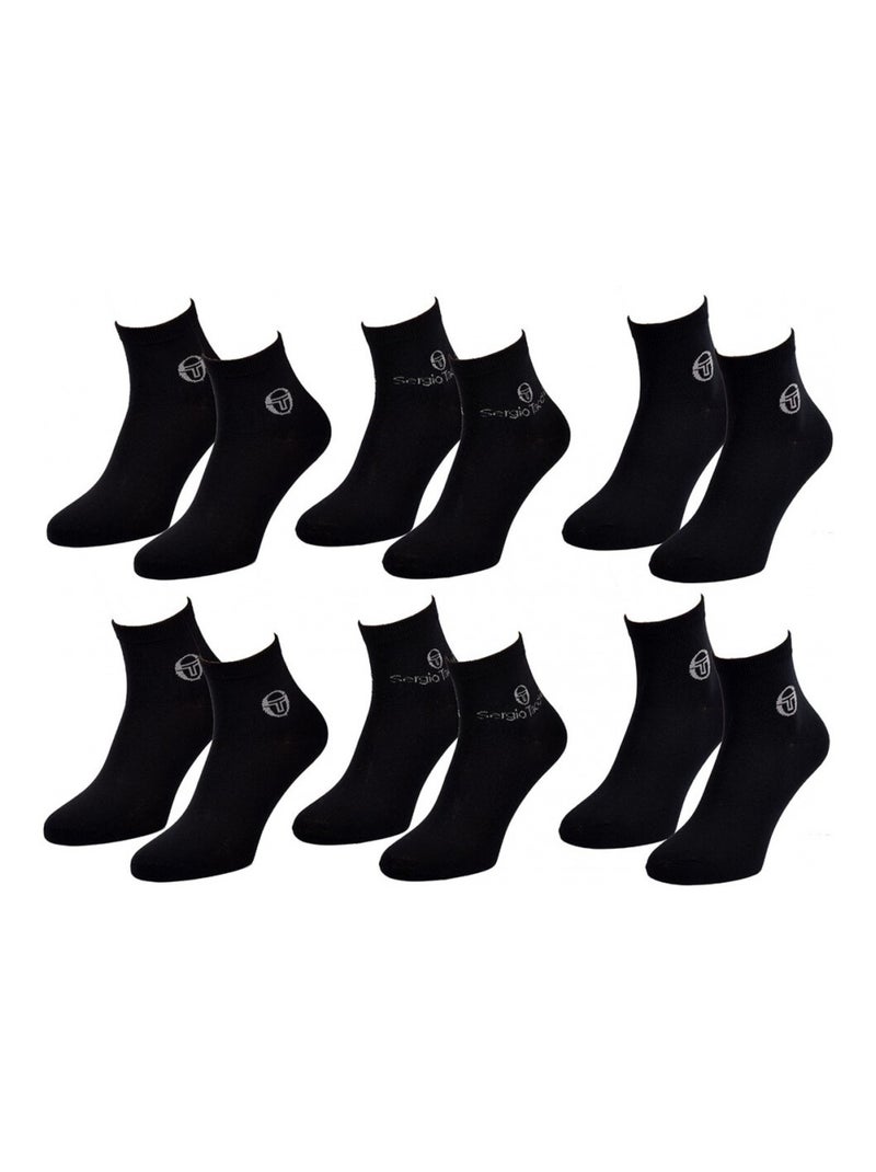 Meias Homem VILLE SERGIO TACCHINI Pack de 6 QUARTER Preto - Kiabi