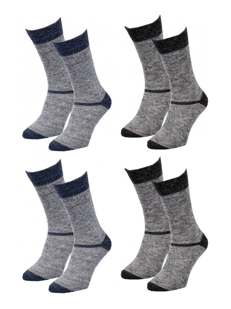 Meias Homem WINTER SOCKS - Pack de 4 Azul Multicolor Cinza - Kiabi