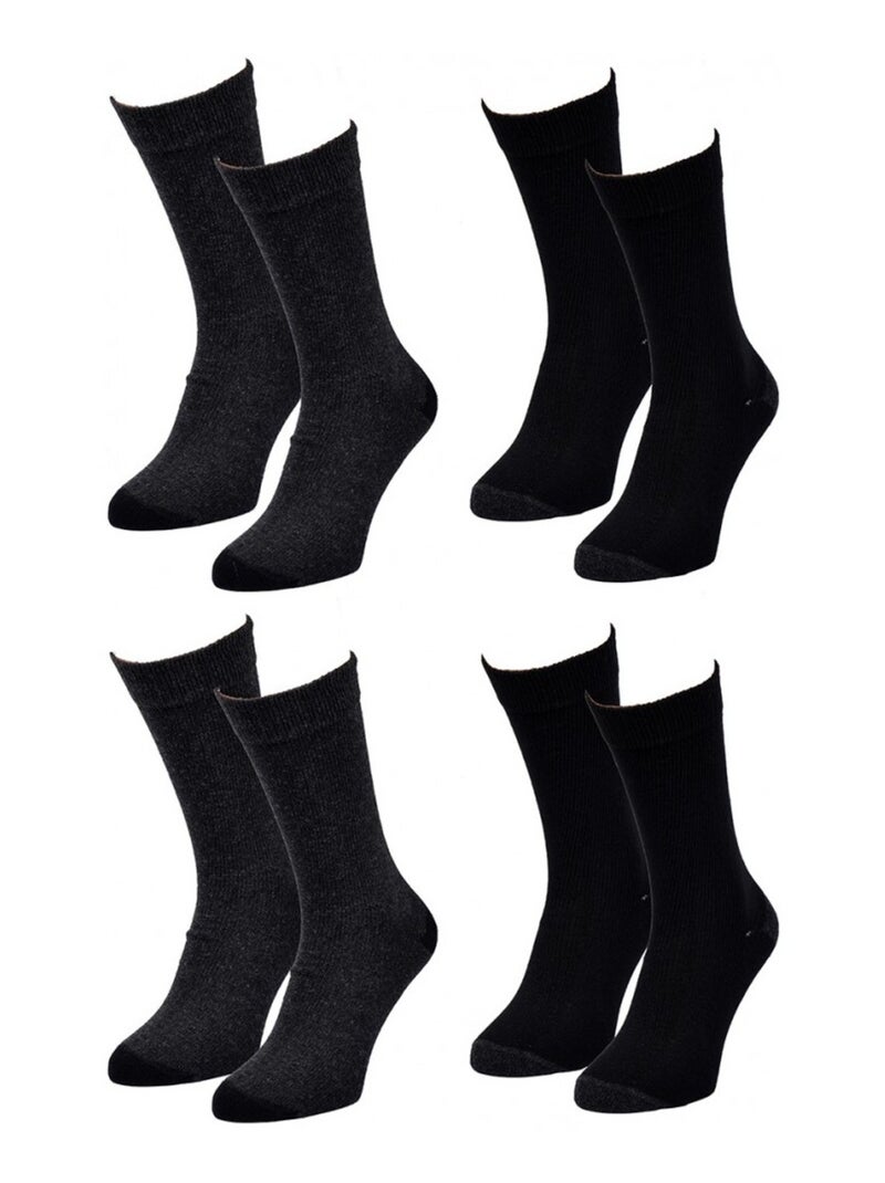 Meias Homem WINTER SOCKS - Pack de 4 Preto Cinza-antracite - Kiabi