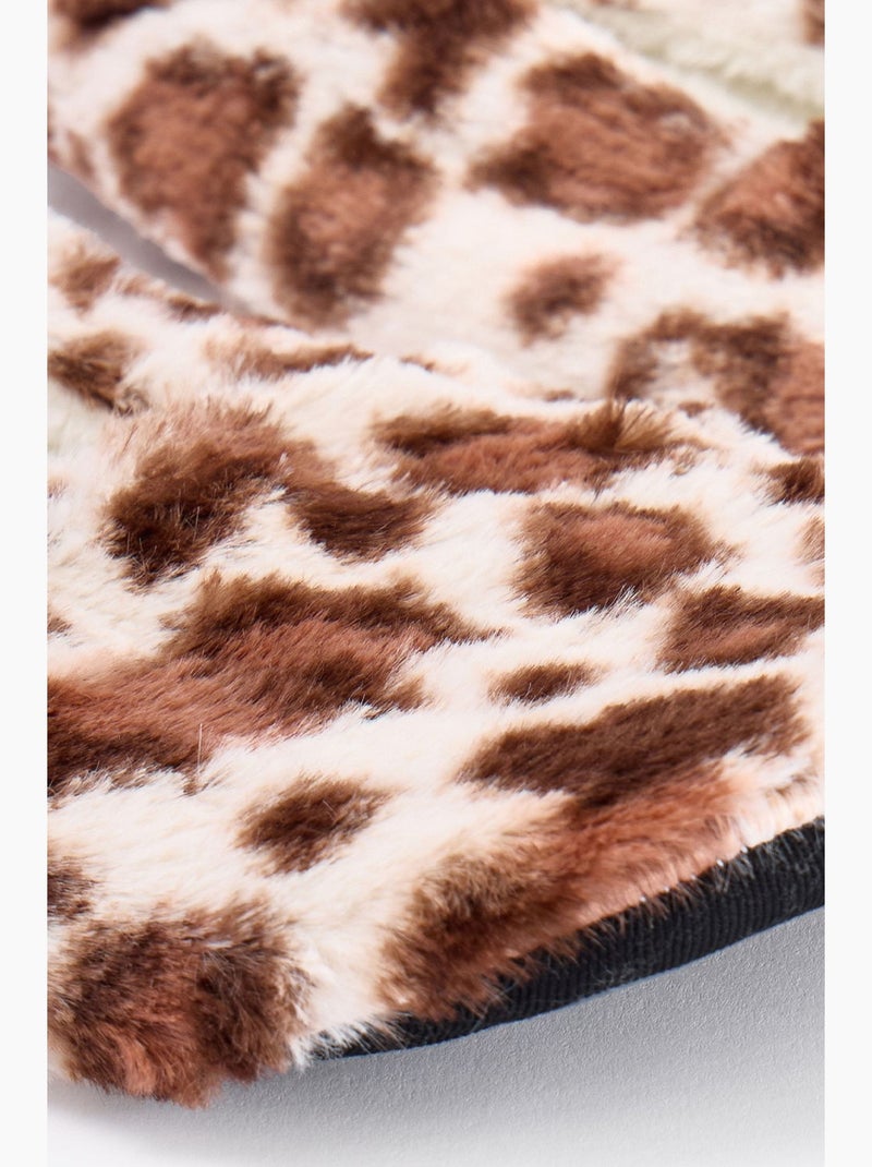 Meias invisíveis leopard fluffy penti Creme - Kiabi